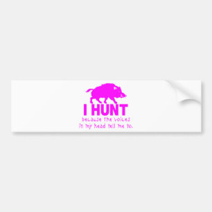 GIRL BOAR HUNTING BUMPER STICKER
