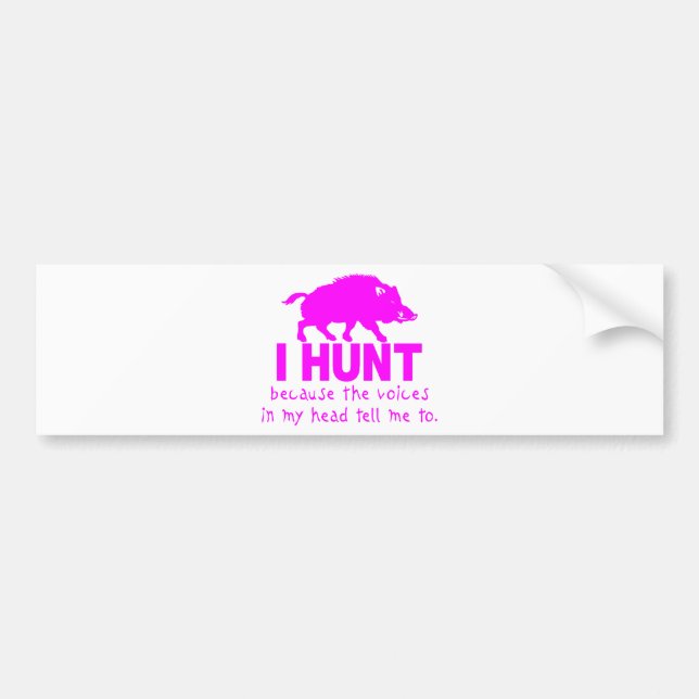 GIRL BOAR HUNTING BUMPER STICKER (Front)