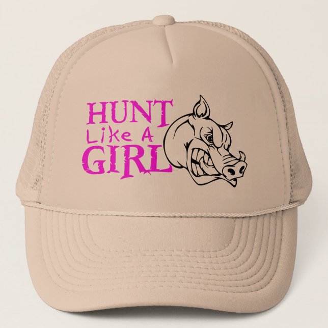 GIRL BOAR HUNTING TRUCKER HAT (Front)