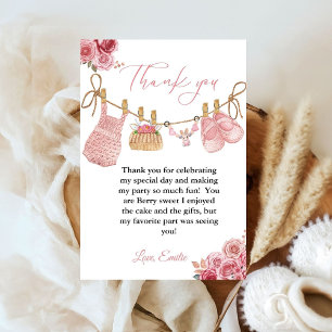 Girl Bohemian Clothes Baby Shower Thank You Card