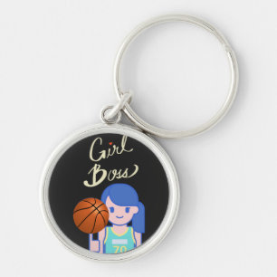 Girl Boss Basketball  Key Ring