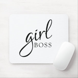 Girl Boss Chic Typography Minimalist Mouse Pad