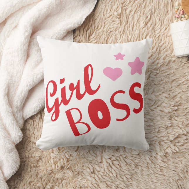 Girl Boss Custom Branded Typography Any Colour  Cushion (Blanket)