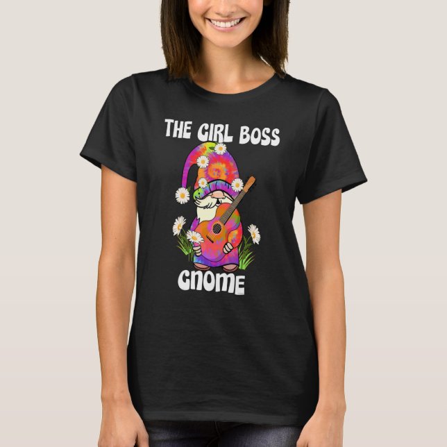 Girl Boss Gnome Merry Christmas Tie Dye Pyjamas T-Shirt (Front)