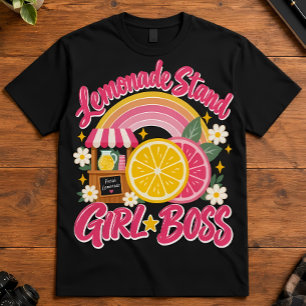 Girl Boss Lemonade Stand Girl Boss Pink Rainbow T-Shirt