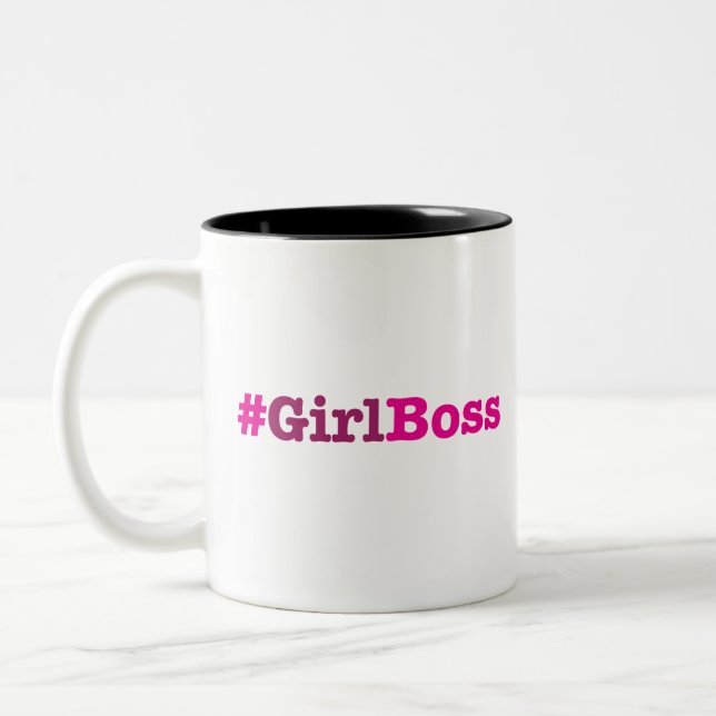 Girl Boss Merchandise Two-Tone Coffee Mug (Left)