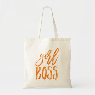 Girl Boss Orange Watercolor Tote Bag