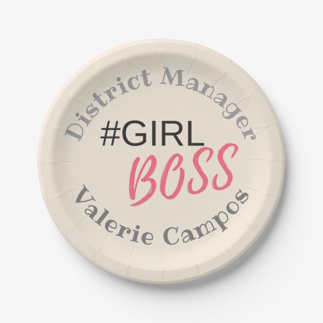 Girl Boss Personalised Paper Plate (Front)