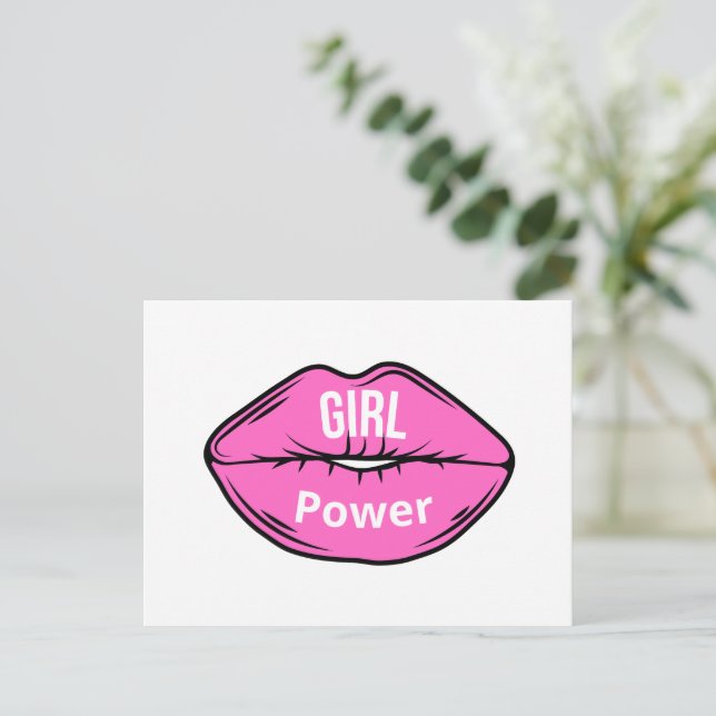 Girl Boss Pink Black Heel Holiday Postcard (Standing Front)