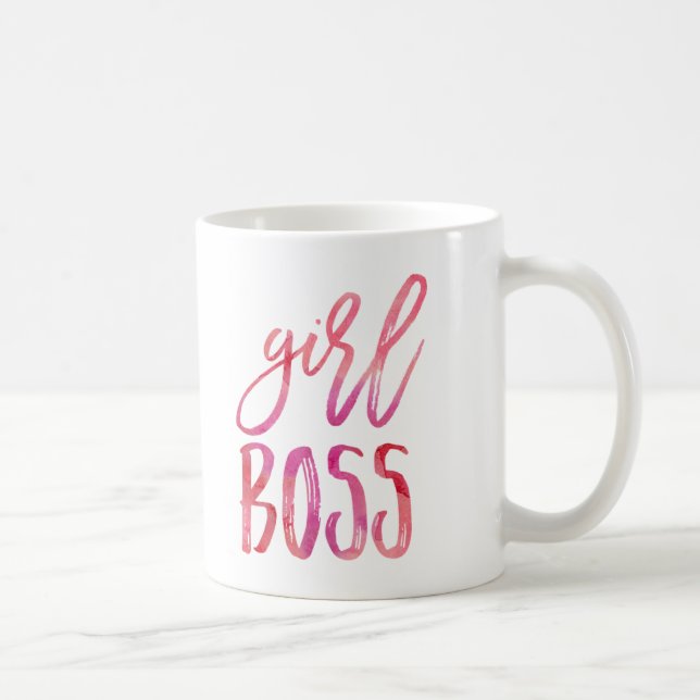 Girl Boss | Pink Watercolor Coffee Mug (Right)