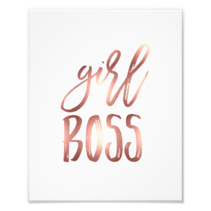 Girl Boss   Rose Gold Art Print