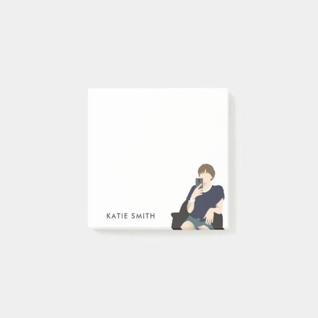 Girl Boss Selfie Post-it Notes (Front)