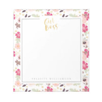 Girl Boss Trendy Vintage Floral Pattern