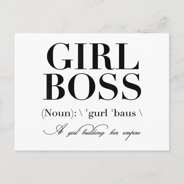 Girl Boss Tshirt, Girl Boss Holiday Postcard (Front)