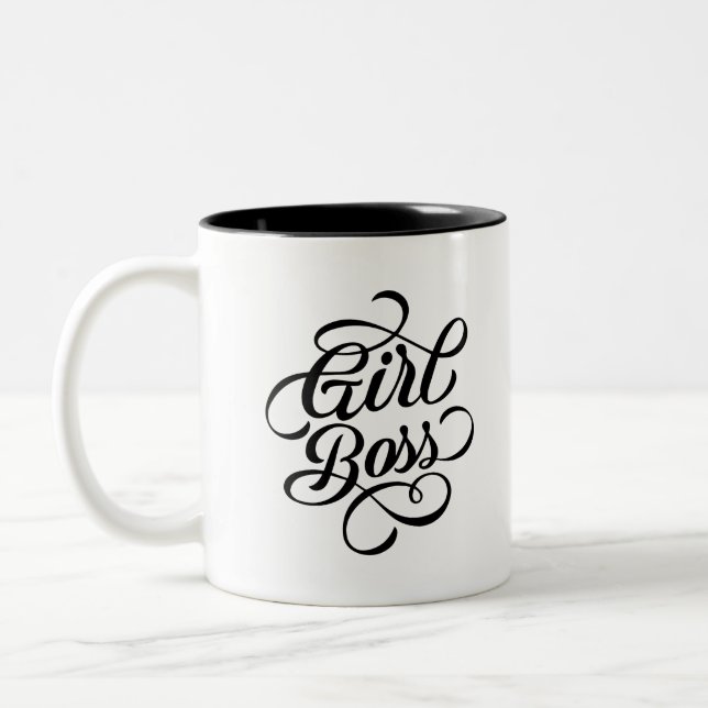 Girl Boss Two-Tone Coffee Mug (Left)