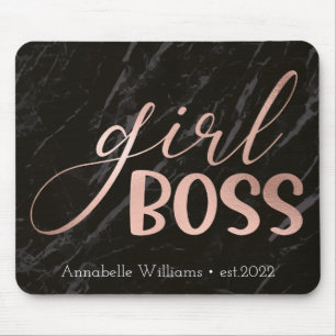 Girl Boss Typography Year Established  Mouse Pad