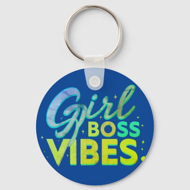 Girl Boss Vibes Key Ring (Front)