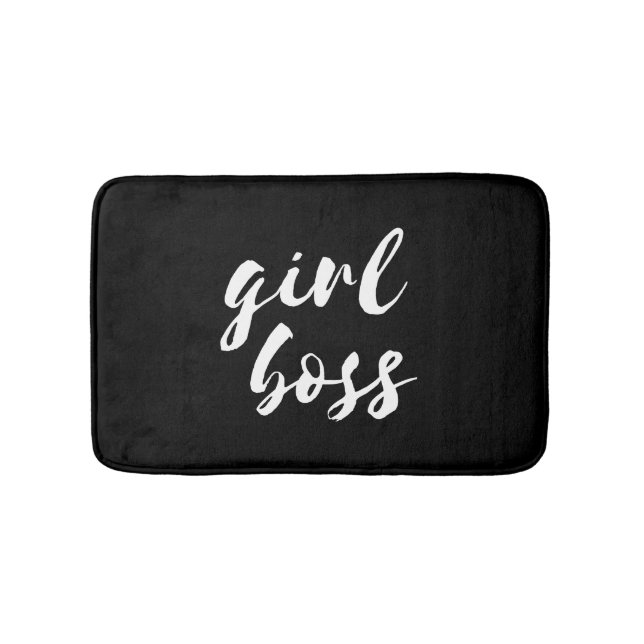 Girl boss white font bath mat (Front)