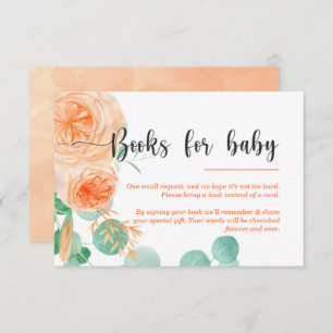 Girl Botanical Teal and orange Books for baby Invitation
