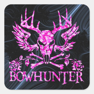 GIRL BOWHUNTER SQUARE STICKER