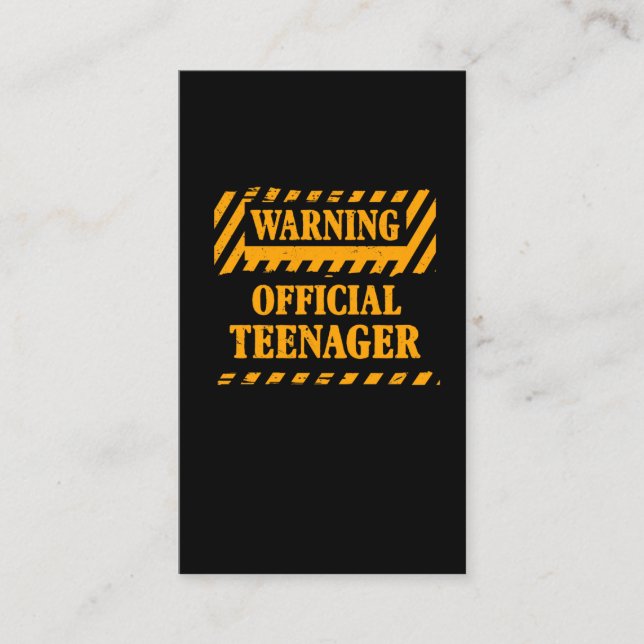 Girl Boy 13th Birthday Warning Official Teenager Business Card (Front)