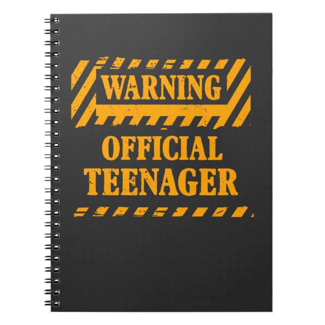 Girl Boy 13th Birthday Warning Official Teenager Notebook (Front)
