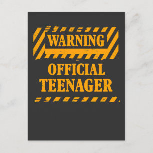 Girl Boy 13th Birthday Warning Official Teenager Postcard