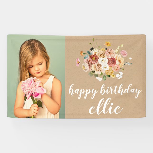 Girl Boy Birthday Wall Decoration Custom Made Banner (Horizontal)