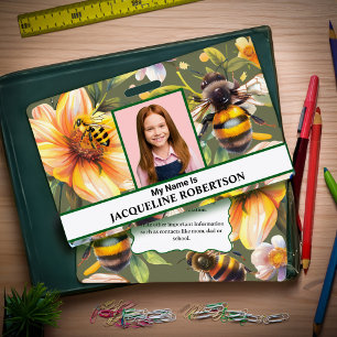 Girl Boy Child Photo Name School ID Card Custom    Badge