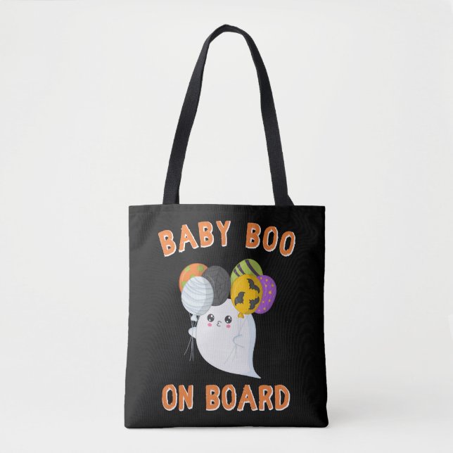 Girl Boy Halloween BABY BOO on Board Womens Shirt Tote Bag (Front)