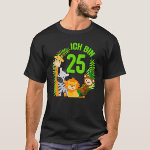 Girl Boy I Bin 25 Years Old 25th Birthday Jungle T-Shirt