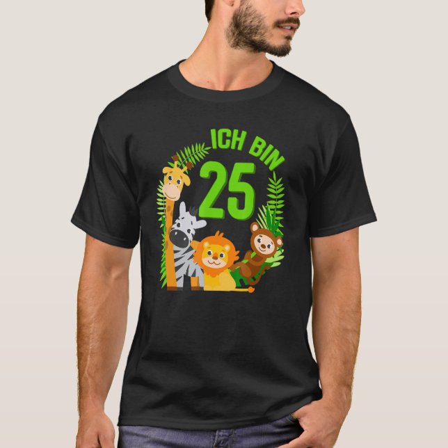 Girl Boy I Bin 25 Years Old 25th Birthday Jungle T-Shirt (Front)