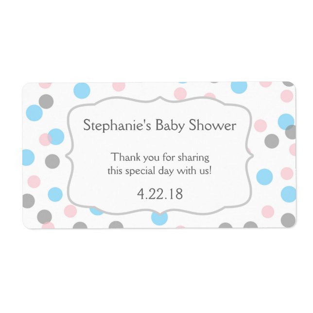 Girl boy twins / gender reveal water bottle favour (Front)