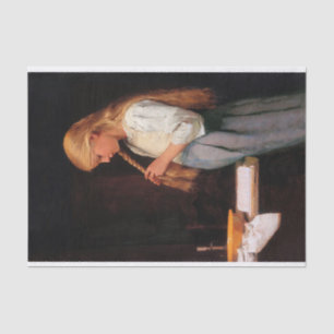 Girl Braiding Her Hair by Albert Anker  Tissue Paper