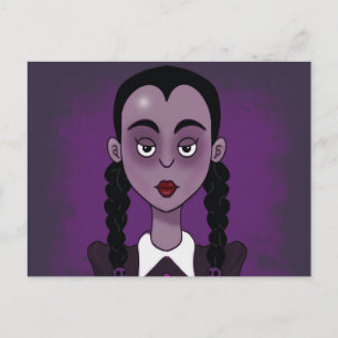 GIRL BRAIDS GOTHIC EMO ART Postcards