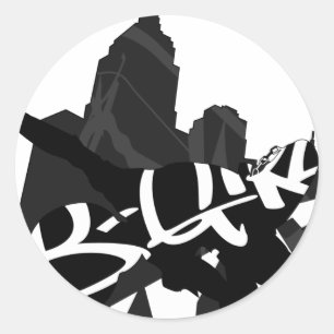 Girl Break Dancer NYC Silhouette Sticker Sheet
