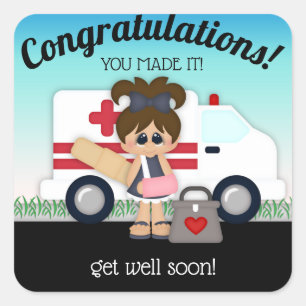 Girl Broken Arm Get Well Soon Sticker