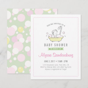 Girl Bubble Bath Baby Shower Invitation