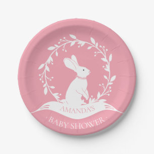 Girl Bunny  Baby Shower 7" Plate