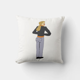 girl button cushion