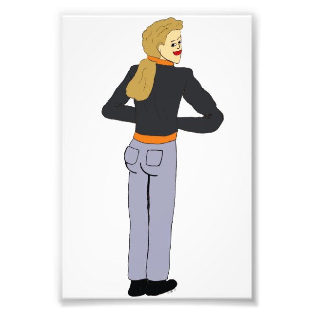girl button photo print (Front)
