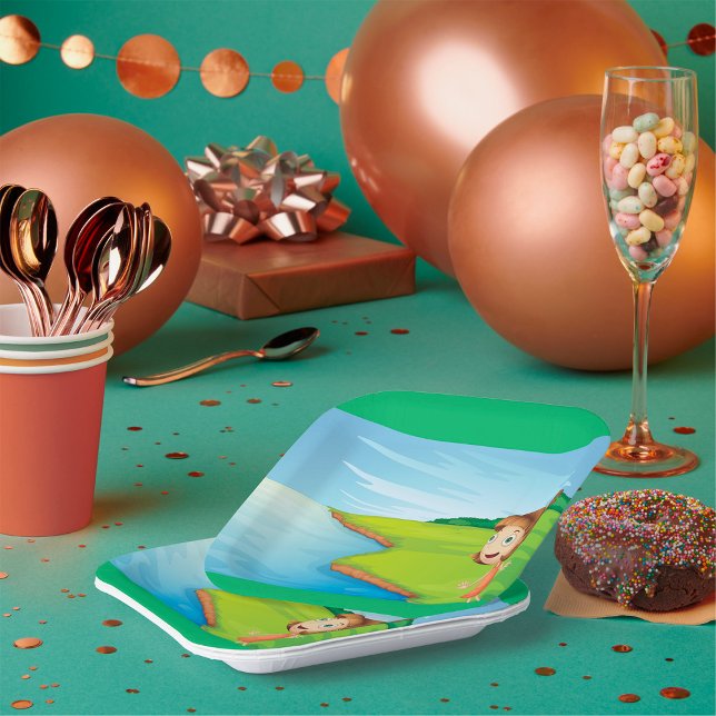 Girl By The River Paper Plate (Creator Uploaded)