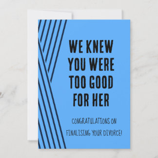 Girl, Bye, Blue Divorce Card