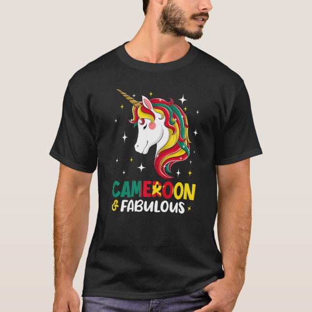 Girl Cameroonians Cameroon Flag Unicorn Women T-Shirt (Front)