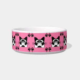 Girl Cat Feline Lovers Owners Bowl