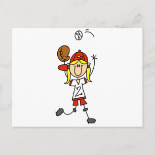 Girl Catching Baseball T-shirts and Gifts Postcard