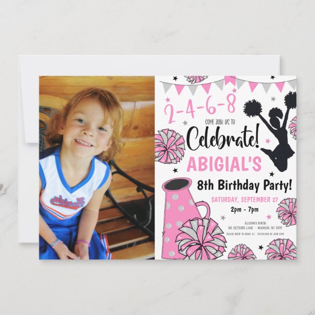 Girl Cheerleader Invitation (Front)