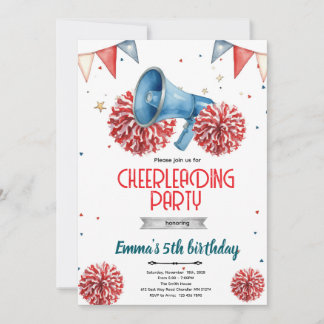 Girl Cheerleader party Invitation 