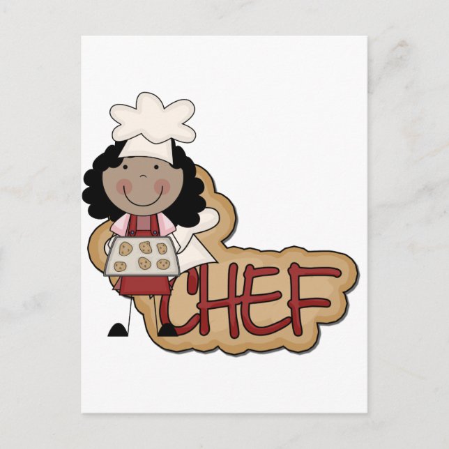 Girl Chef African American Tshirts and Gifts Postcard (Front)
