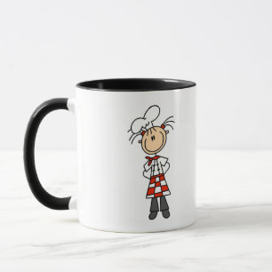 Girl Chef Stick Figure Tshirts and Gifts Mug